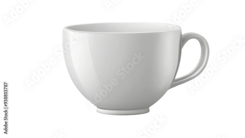 White cup isolated on a transparent background PNG