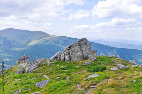 beautiful mountain landscape. mountain panorama. Carpathians, Ukraine