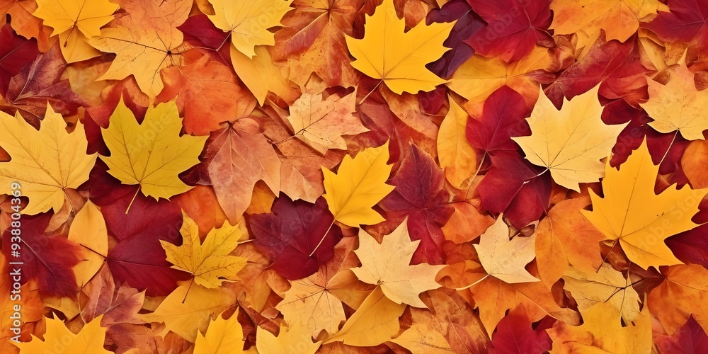 Colorful autumn leaves arranged in various shades of red, orange, and yellow on a white background Colorful autumn leaves arranged in various shades of red, orange, and yellow on a white background