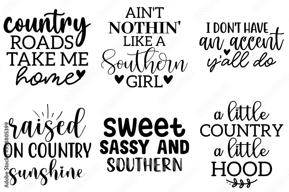 Obraz premium Minimal Southern Phrases, Labels And Badges Collection Vector Illustration for Bookmark, Presentation, T-Shirt Design