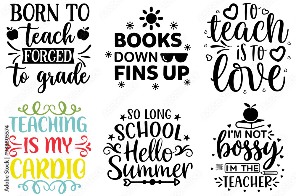 Fototapeta premium Cute Mega Christmas Phrases, Invitation Pack Vector Illustration for T-Shirt Design, Packaging, Stationery