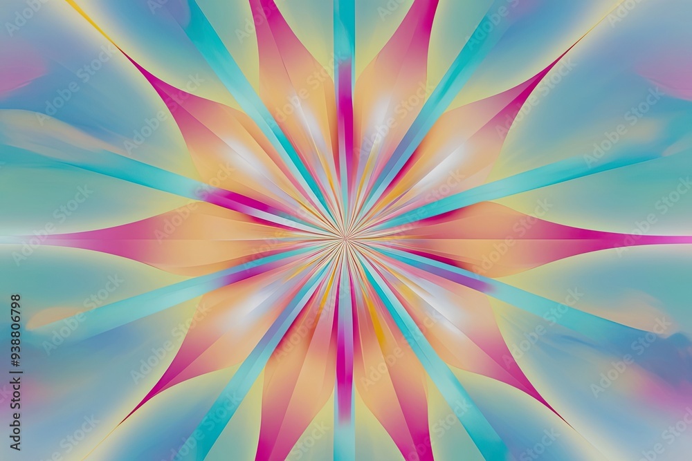 Fototapeta premium Dreamy Starburst with Soft Color Gradient on a Versatile Canvas