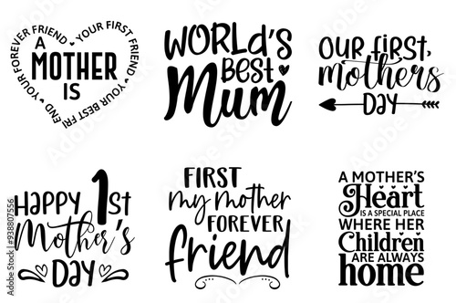 Decorative Mothers Day Labels And Badges, Quotes Bundle Vector Illustration for Logo, T-Shirt Design, Gift Card