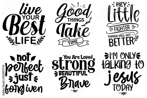 Vibrant Inspirational Invitation, Labels And Badges Pack Vector Illustration for Printable, Greeting Card, Packaging