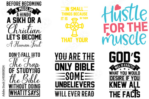 Decorative Christian Sticker Bundle Inscriptions, Calligraphic Lettering Pack Vector Illustration for Presentation, Newsletter, Wrapping Paper