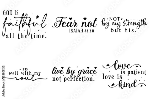 Minimal Christian Sign Phrases, Inscriptions Bundle Vector Illustration for Social Media Post, Poster, Vouchers
