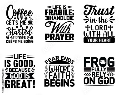 Colourful Christian Jesus Typography, Hand Lettering Collection Vector Illustration for Gift Card, Book Cover, Poster photo