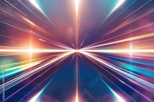 Stunning Lens Flare Overlay with Radiant Chromatic Distortion and Vibrant Spectrum Effects