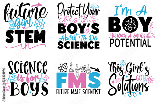 Decorative Science Calligraphic Lettering, Quotes Collection Vector Illustration for Postcard, Presentation, Mug Design