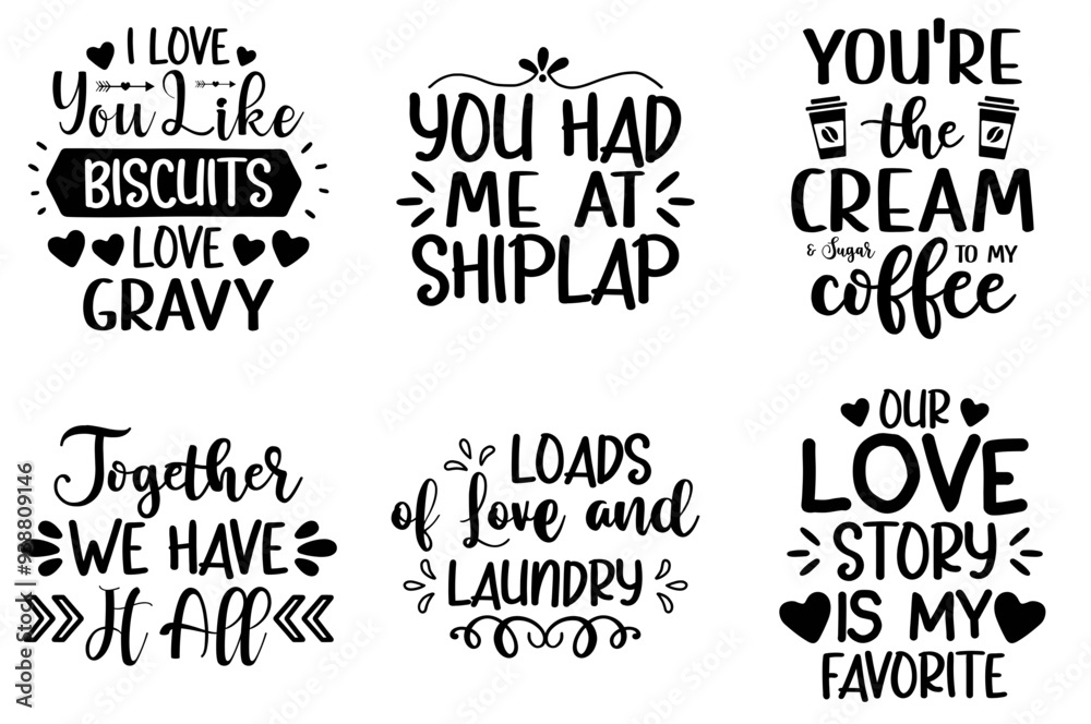 Fototapeta premium Classic Rustic Home Quotes, Hand Lettering Pack Vector Illustration for Presentation, Mug Design, Brochure