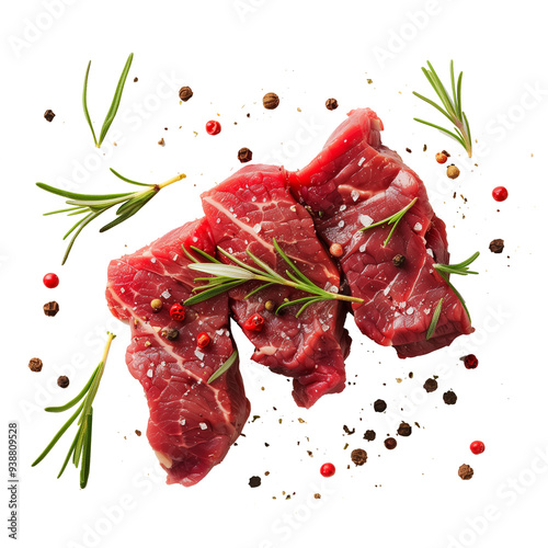 Raw beef meat isolated on a transparent background photo