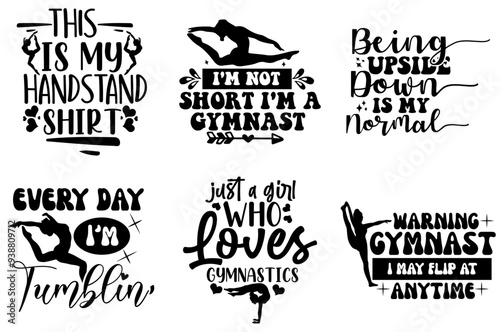 Cute Gymnastics Inscriptions, Labels And Badges Pack Vector Illustration for Postcard, Holiday Cards, Icon