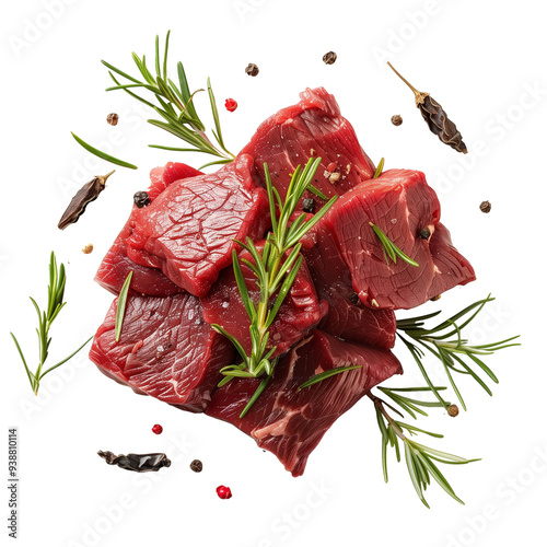 Raw beef meat isolated on a transparent background photo
