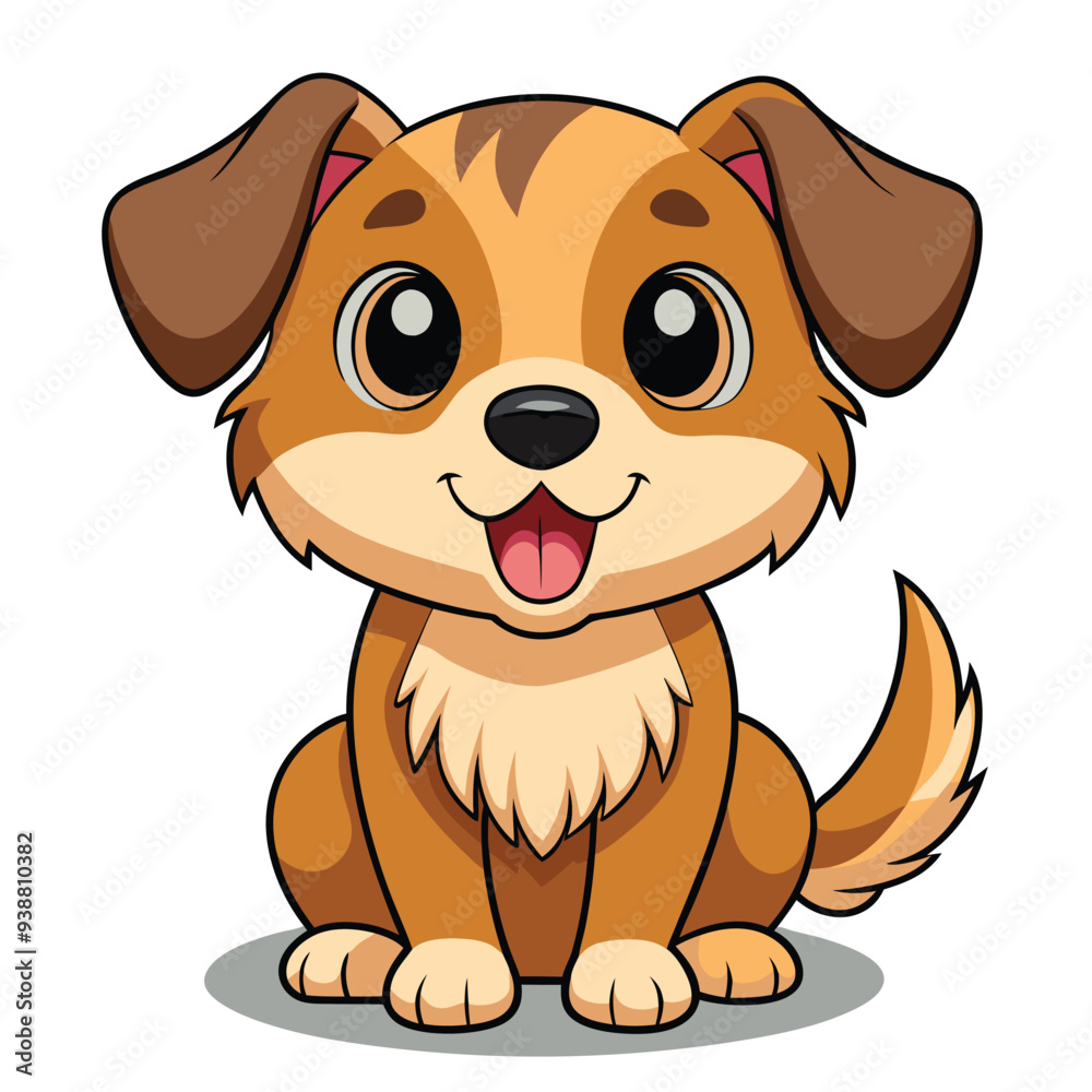 Fototapeta premium A cartoon dog with white background 