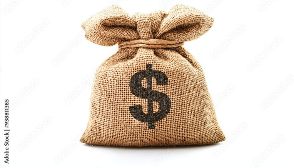 the bag with money sign $ isolated in white background the bag with money sign $ isolated in white background