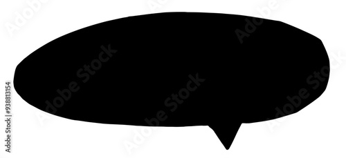 Blank elliptical round rectangular cut out communication message speech bubble with rough edges and copy space for text, vector design elements
