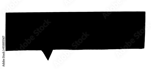 Blank rectangular cut out communication message speech bubble with rough edges and copy space for text, vector design elements
