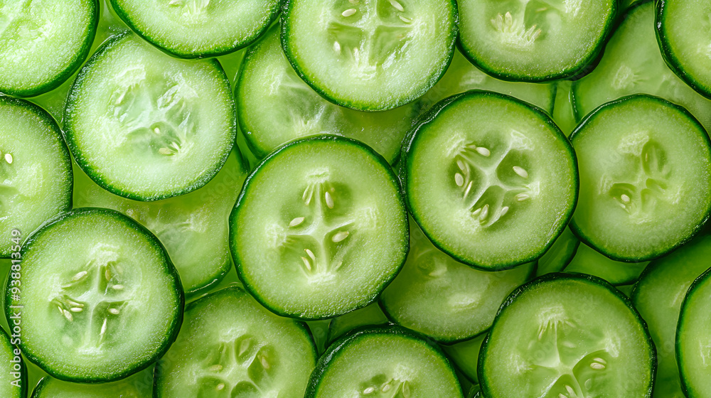 Sliced Cucumber Patterned Background