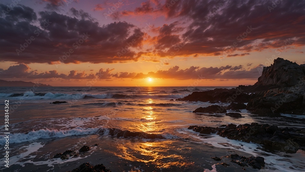 Fototapeta premium beautiful photo of beach scenery in the afternoon made by AI generative