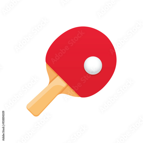 Ping pong icon in flat style. Racket and ball vector illustration on isolated background. Table tennis sign business concept.