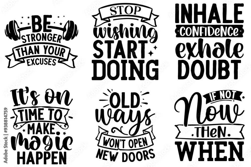 Creative Motivational Trendy Retro Style Illustration, Calligraphy Set Vector Illustration for Flyer, Icon, Postcard Creative Motivational Trendy Retro Style Illustration, Calligraphy Set Vector Illustration for Flyer, Icon, Postcard