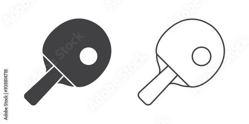 Ping pong icon in flat style. Racket and ball vector illustration on isolated background. Table tennis sign business concept.