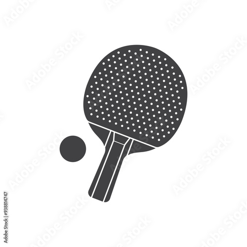 Ping pong icon in flat style. Racket and ball vector illustration on isolated background. Table tennis sign business concept.