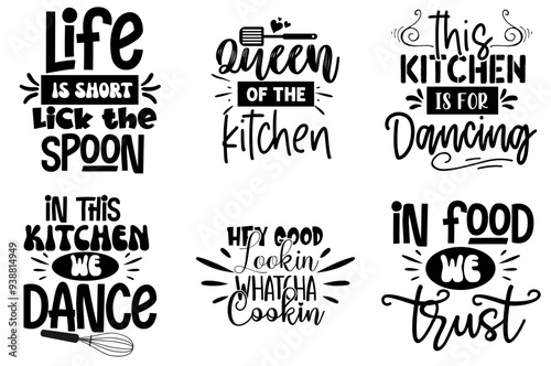 Colourful Kitchen Invitation, Labels And Badges Bundle Vector Illustration for Gift Card, Mug Design, Brochure