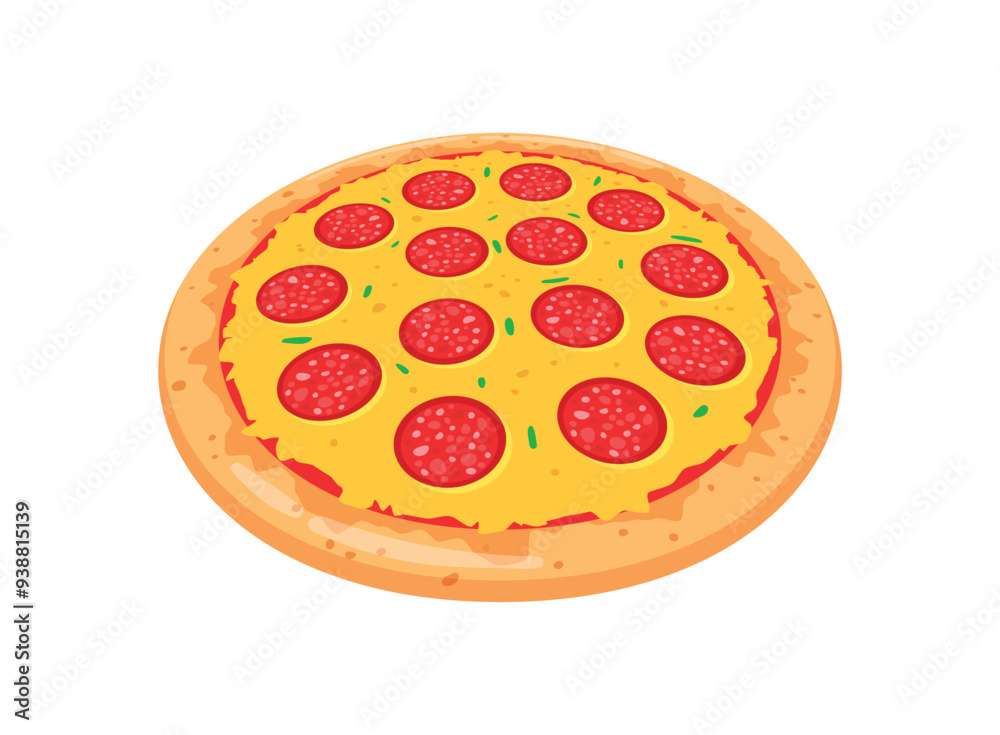 3D pizza icon in flat style. Pepperoni food vector illustration on isolated background. Pizzeria sign business concept. 3D pizza icon in flat style. Pepperoni food vector illustration on isolated background. Pizzeria sign business concept.
