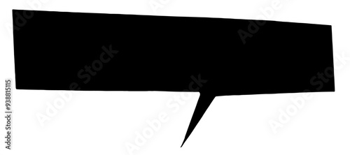 Blank rectangular cut out communication message speech bubble with rough edges and copy space for text, vector design elements
