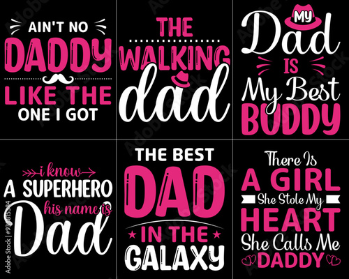 Simple Fathers Day Labels And Badges, Typographic Emblems Pack Vector Illustration for Book Cover, Vouchers, Presentation