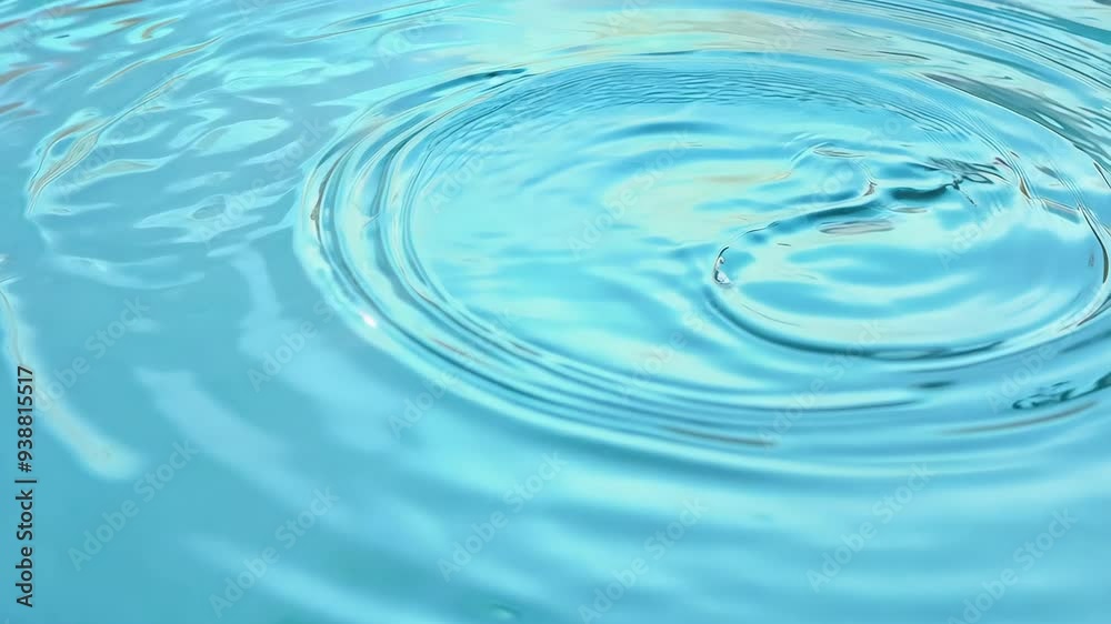 Serene Surface: Ultra Slow-Motion Water Effects on Light Blue Background Serene Surface: Ultra Slow-Motion Water Effects on Light Blue Background