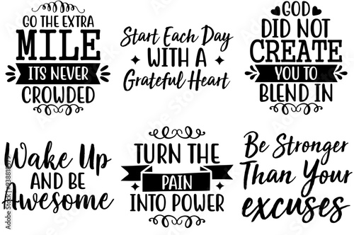 Elegant Inspirational Trendy Retro Style Illustration, Typography Pack Vector Illustration for Wrapping Paper, Greeting Card, Packaging