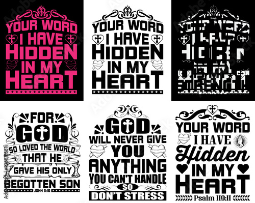Classic Jesus Christ Inscriptions, Hand Lettering Pack Vector Illustration for Holiday Cards, Book Cover, Announcement