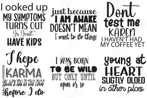 Elegant Funny Quotes, Calligraphic Lettering Collection Vector Illustration for Greeting Card, Vouchers, Newsletter