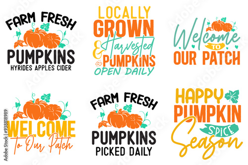 Modern Fall Labels And Badges, Inscriptions Collection Vector Illustration for Printable, Icon, Packaging