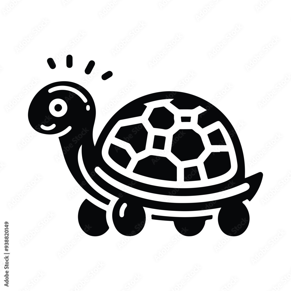 Fototapeta premium Turtle black silhouette vector with white background.