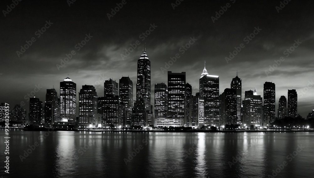 Fototapeta premium beautiful urban building landscape photo with black and white theme made by AI generative