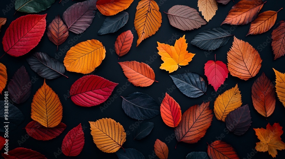 autumn leaves collection on dark background autumn leaves collection on dark background