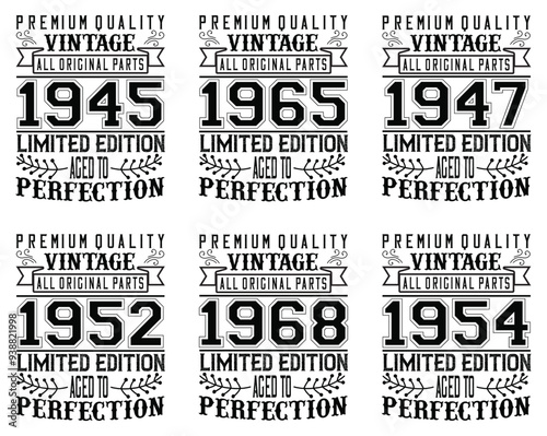 Simple Vintage Typography, Typographic Emblems Set Vector Illustration for Vouchers, Decal, T-Shirt Design