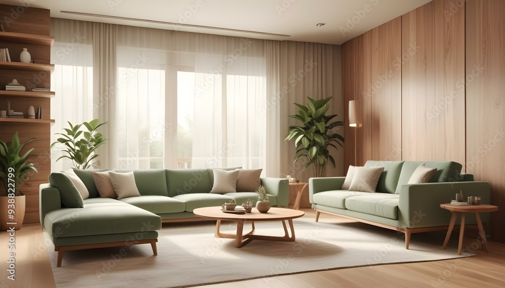 Photo modern style interior room 3d illustration Photo modern style interior room 3d illustration