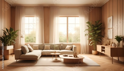 Photo modern style interior room 3d illustration