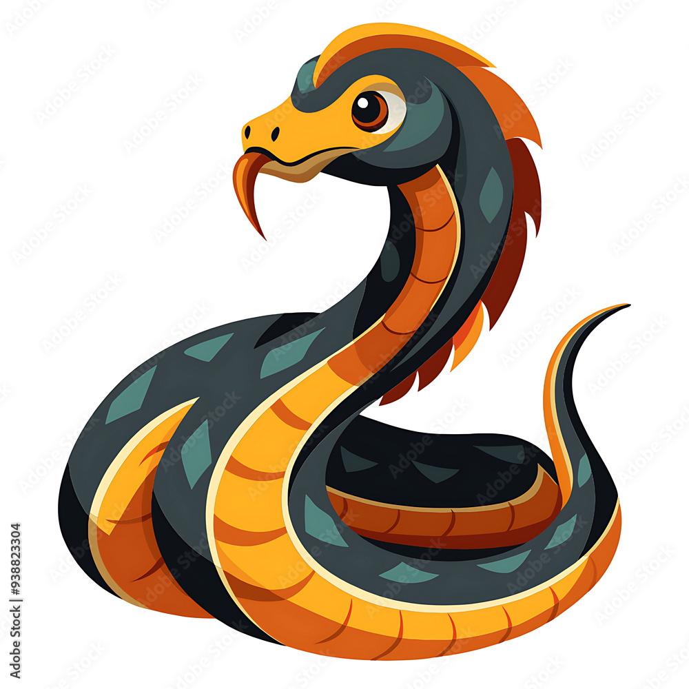 Naklejka premium Boa Snake and Cobra Hancock Vector on White Background