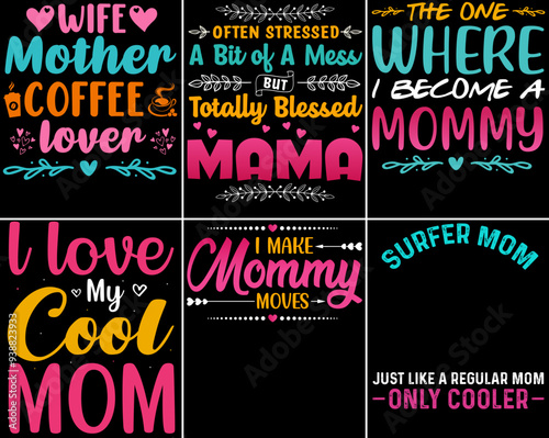 Creative Mothers Day Trendy Retro Style Illustration, Labels And Badges Set Vector Illustration for Gift Card, Wrapping Paper, Magazine
