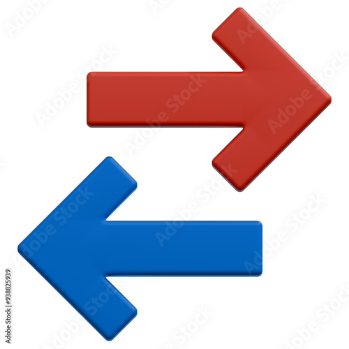 opposite arrows 3d illustration