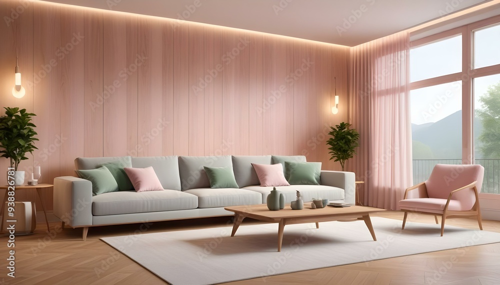 Photo modern style interior room 3d illustration Photo modern style interior room 3d illustration