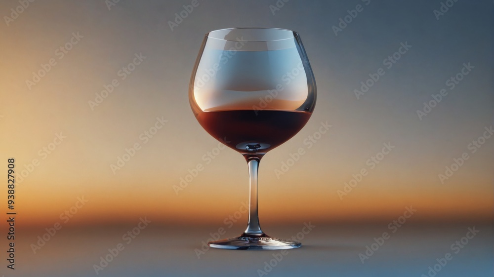 3D rendering wine glass filled red wine tall A single glass 3D rendering wine glass filled red wine tall A single glass