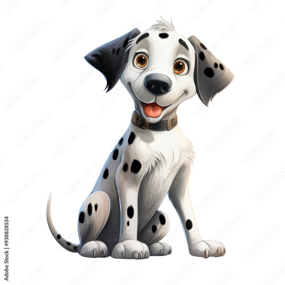 Charming Dalmatian puppy with a happy expression on transparent background, perfect for pet-related promotions, children's products, and playful designs. Concept: joy and companionship, suitable for Charming Dalmatian puppy with a happy expression on transparent background, perfect for pet-related promotions, children's products, and playful designs. Concept: joy and companionship, suitable for