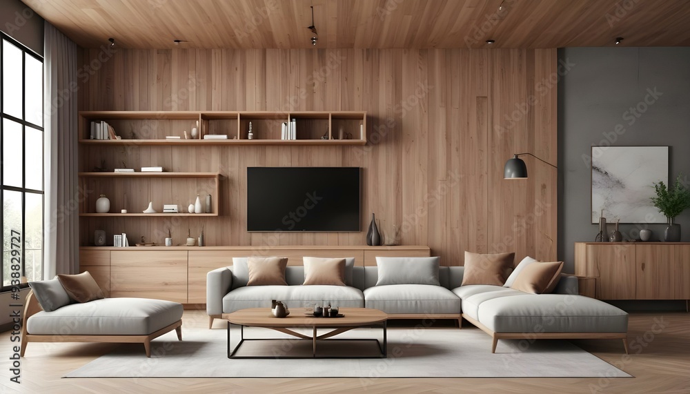 Photo modern style interior room 3d illustration Photo modern style interior room 3d illustration