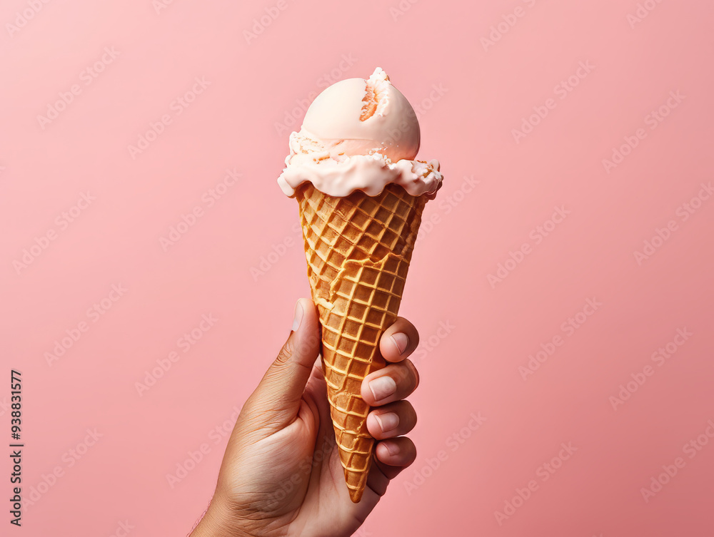 Gorgious Hand holding delicious ice cream in studio Gorgious Hand holding delicious ice cream in studio